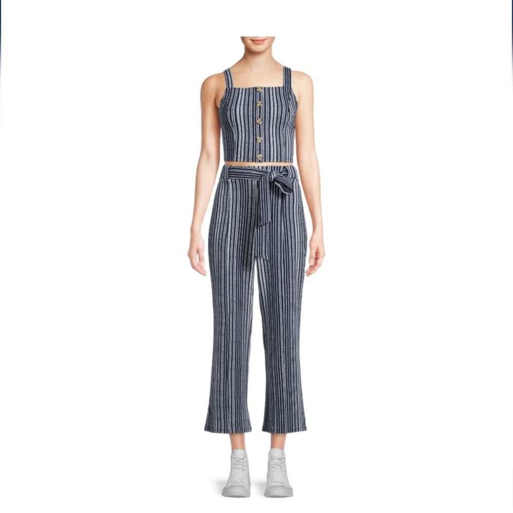 No Boundaries 2 Piece Set blue striped size Large (11-13)